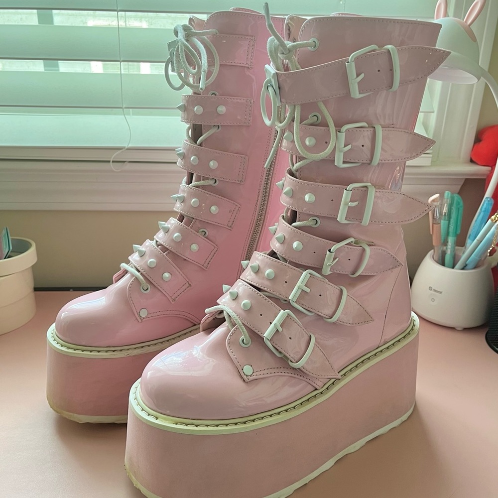 Pink demonia boots
